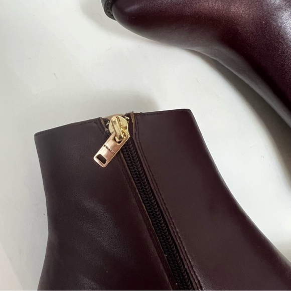 Coach Women Pacey Slip On Pointed Toe Ankle Booties- New In Box - Dark Cranberry - Picture 12 of 16